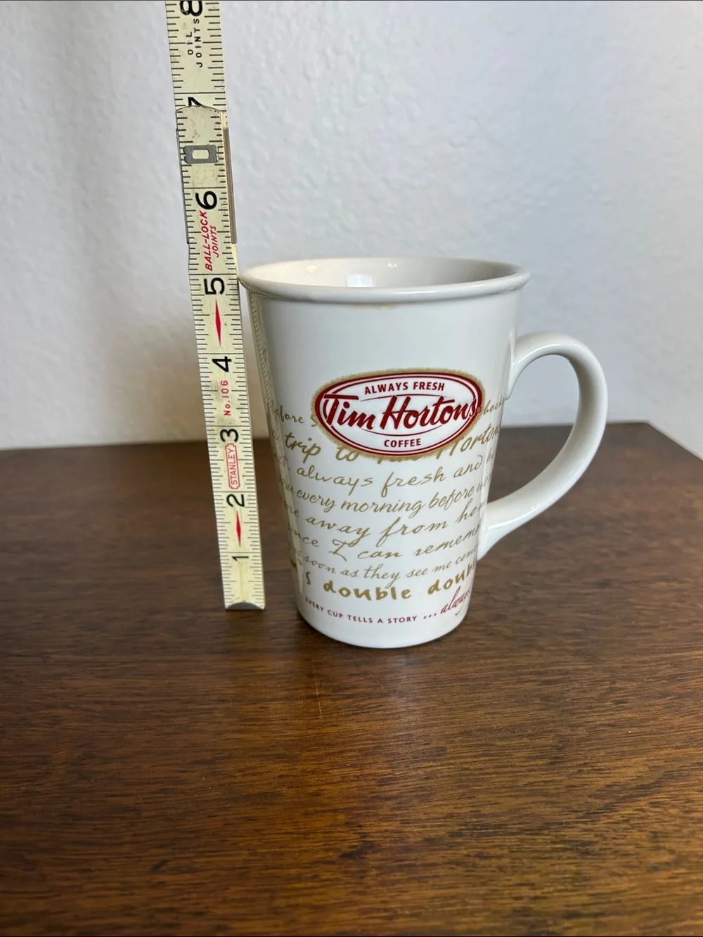 Tim Hortons 2009 Limited Edition Tall Coffee Cup Every Cup Tells A Story Script